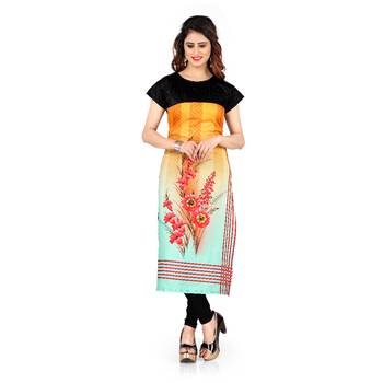 Multicolor printed crepe kurtis 1
