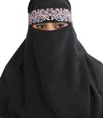 MyBatua Black Aqeelah Black Crepe Embroidered Niqab