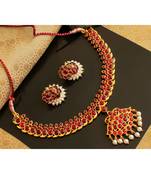 Gorgeous gold plated kemp mango temple necklace set-Dj16332