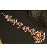 Beautiful Semi Precious Kemp Pearl Designer Tikka Dj20185