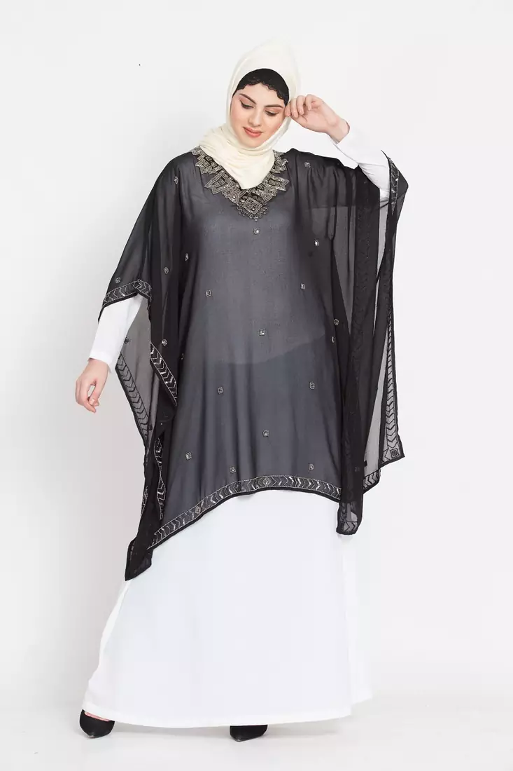 Nazneen Double Layer Embellished Party Abaya