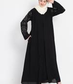 Nazneen Sleeve Embroidered Front Open With Inner Abaya