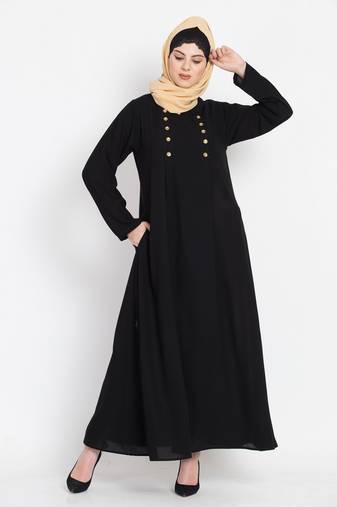 Nazneen Pleat And Decerative Button Abaya