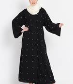 Nazneen Pearls Embroidered Front Open Dubai Kaftan