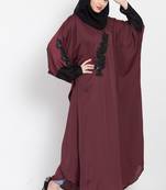 Nazneen Contrast Sleeve Patch Butterfly Kaftan