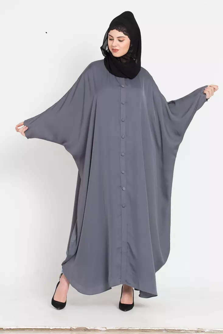 Nazneen Front Open Self Button Butterfly Kaftan