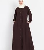 Nazneen Front Open Cuff And Band Casual Abaya