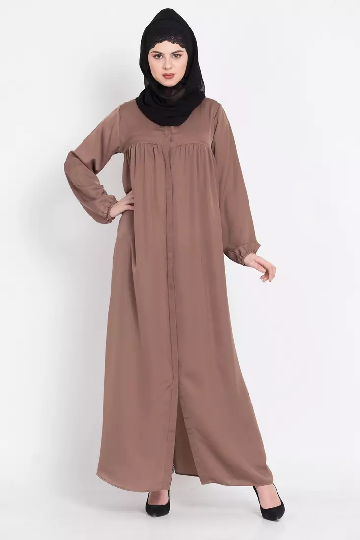 Nazneen Front Open Gather At Bust Casual Abaya