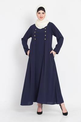 Nazneen Pleat And Decerative Button Abaya 1