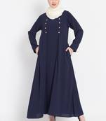 Nazneen Pleat And Decerative Button Abaya