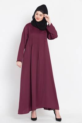 Nazneen Pin Tuck Side Placket Abaya 1