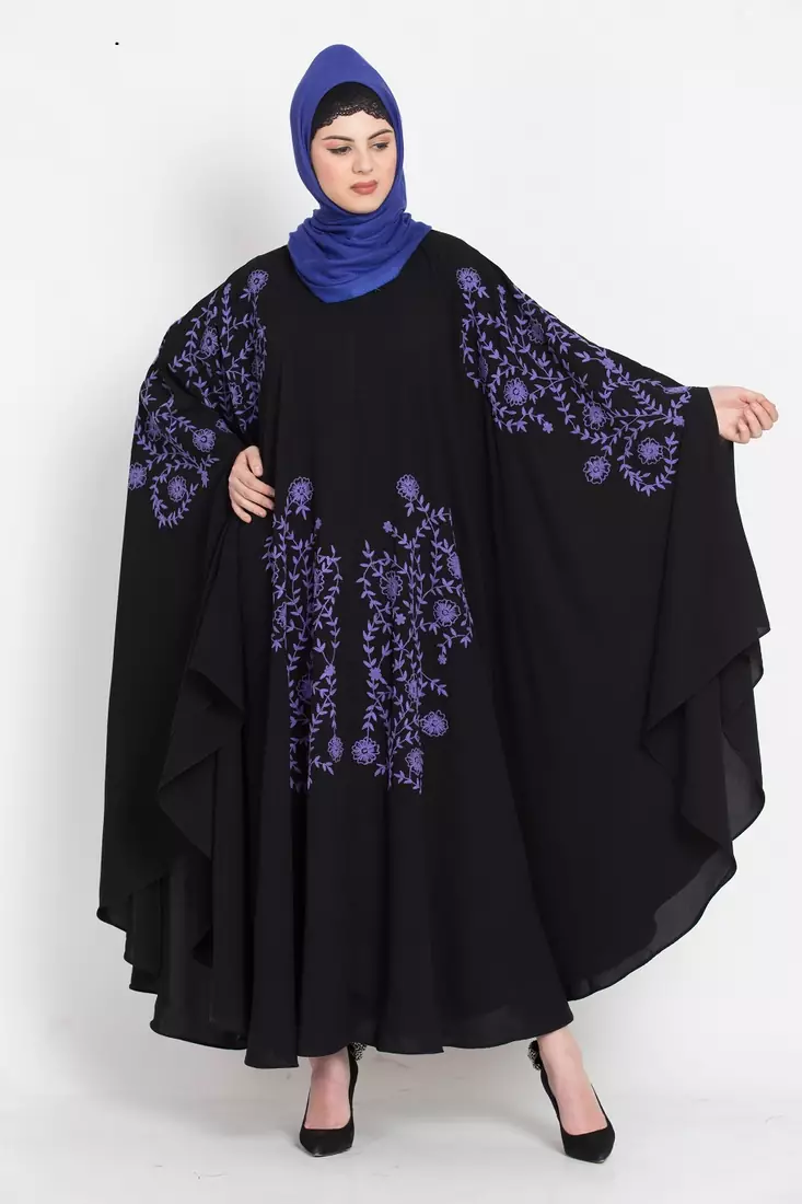 Nazneen Purple Embroidered Irani Kaftan
