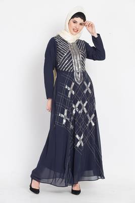 Nazneen Beads Sequins Embellished Party Abaya 1