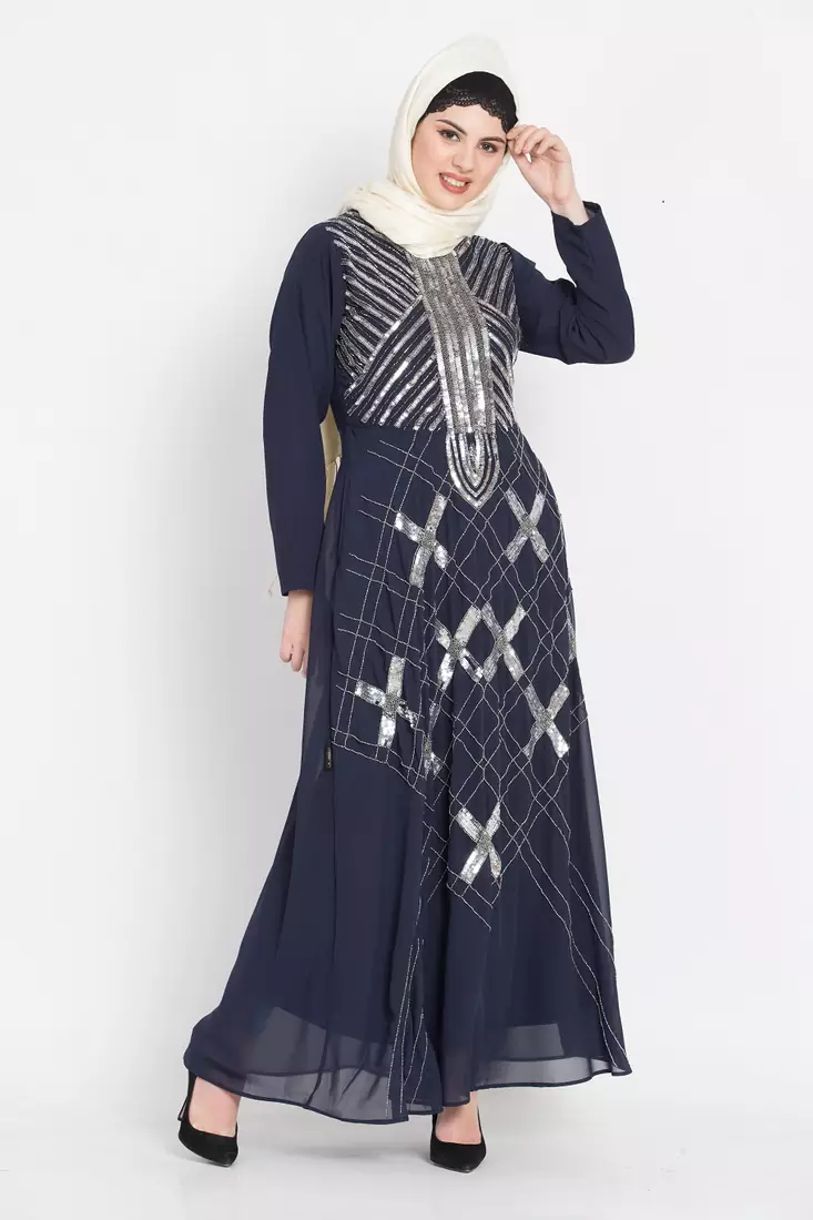 Nazneen Beads Sequins Embellished Party Abaya