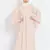 Nazneen Pearls Hand Work Halter Neck Peach Wedding  Abaya