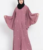 Nazneen Butterfly Sleeve Front Open Pearls Dubai Kaftan