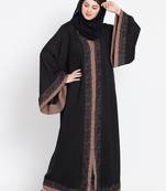 Nazneen Front Open With Lace And Contrast Band Dubai Kaftan