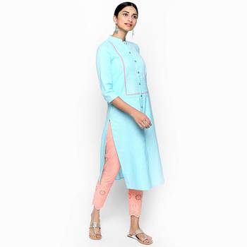 Blue cotton slub kurtas and kurtis 2
