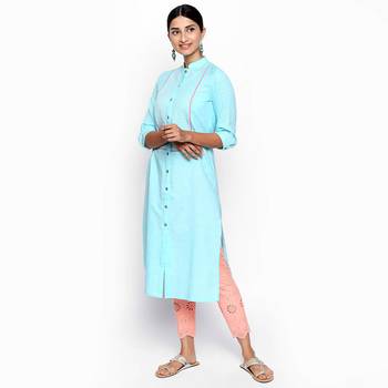 Blue cotton slub kurtas and kurtis 3