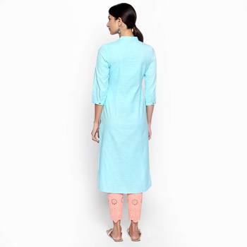 Blue cotton slub kurtas and kurtis 4