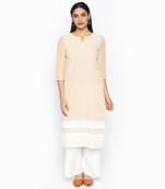 Beige cambric kurtas and kurtis