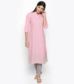 Pink cotton slub kurtas and kurtis