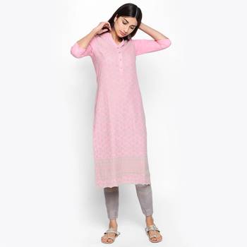 Pink cotton slub kurtas and kurtis 2