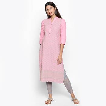 Pink cotton slub kurtas and kurtis 3
