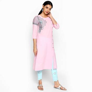 Pink cotton slub kurtas and kurtis 2
