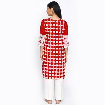 Red rayon kurtas and kurtis 4