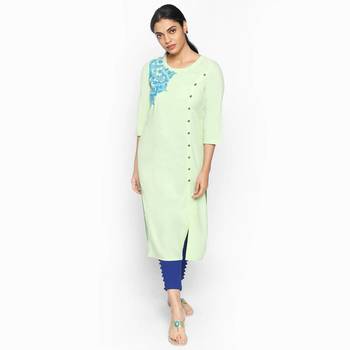 Green linolio kurtas and kurtis 1