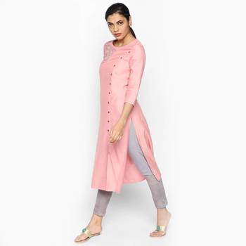 Pink linolio kurtas and kurtis 2