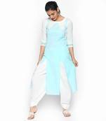 Blue cotton slub kurtas and kurtis