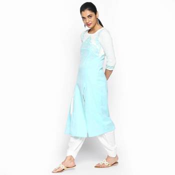 Blue cotton slub kurtas and kurtis 2