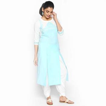 Blue cotton slub kurtas and kurtis 3