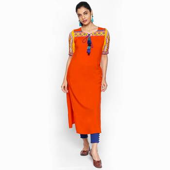 Orange rayon kurtas and kurtis 1