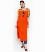 Orange rayon kurtas and kurtis