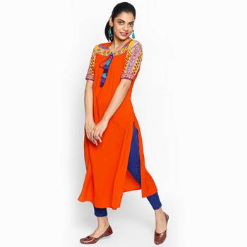 Orange rayon kurtas and kurtis 2
