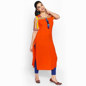Orange rayon kurtas and kurtis 3
