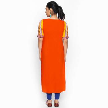Orange rayon kurtas and kurtis 4