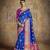 Blue Zari Thread Work Silk Blend Saree With Blouse