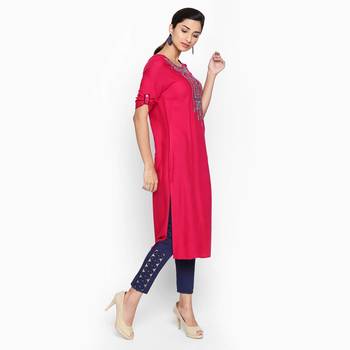 Pink rayon moss kurtas and kurtis 3