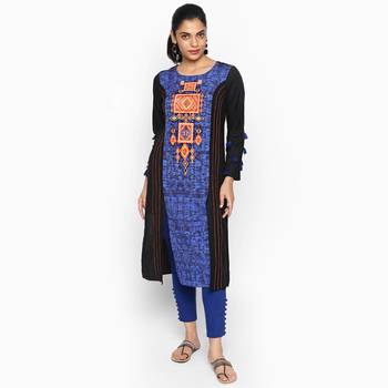 Blue linolio kurtas and kurtis 1