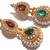 Green and maroon pearl jhumka earring