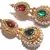 Green and maroon pearl jhumka earring