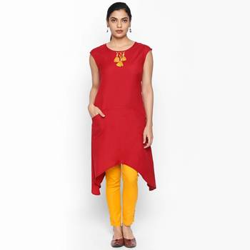 Red linolio kurtas and kurtis 1