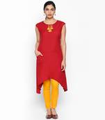 Red linolio kurtas and kurtis