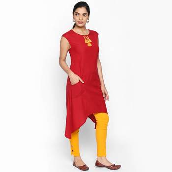 Red linolio kurtas and kurtis 3