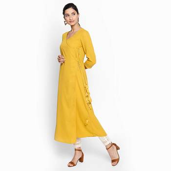 Mustard russian moss crepe kurtas and kurtis 2