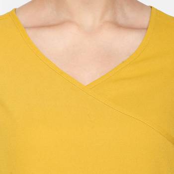 Mustard russian moss crepe kurtas and kurtis 4